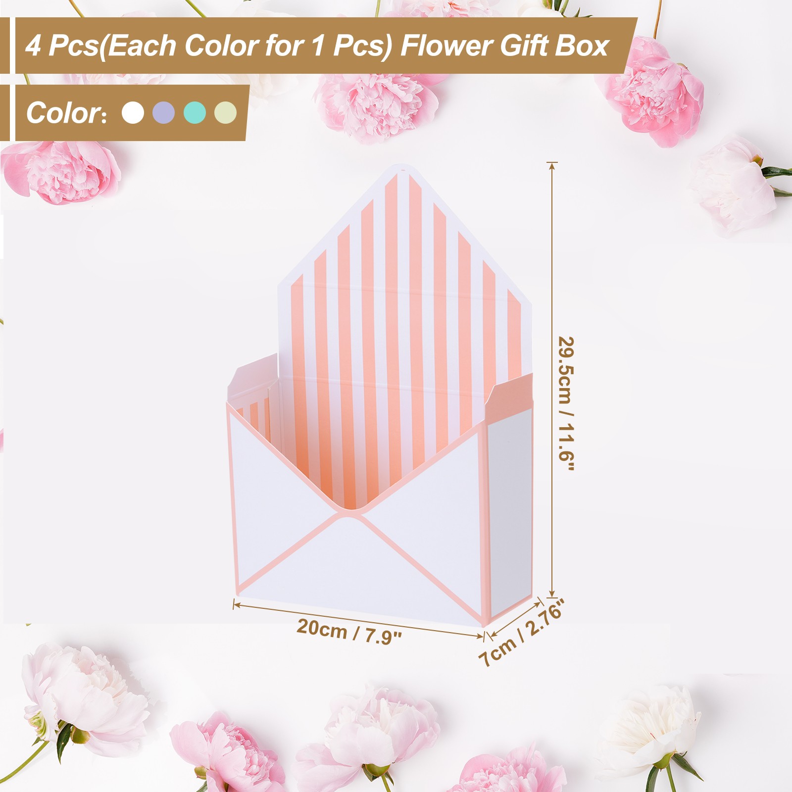Paper Flower Gift Bags Set, 4 Pcs Gift Bag, 2 Styles, Multicolored