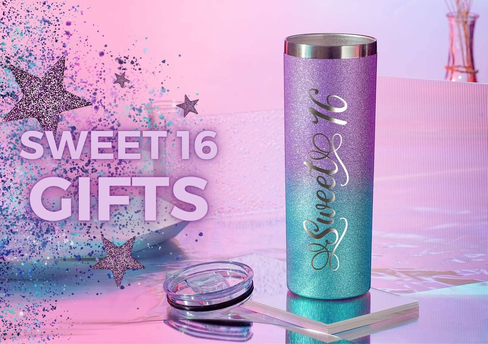 Onebttl Sweet 16 Gifts for Girls, Her, Daughter- Sweet Sixteen – 20oz/590ml S…