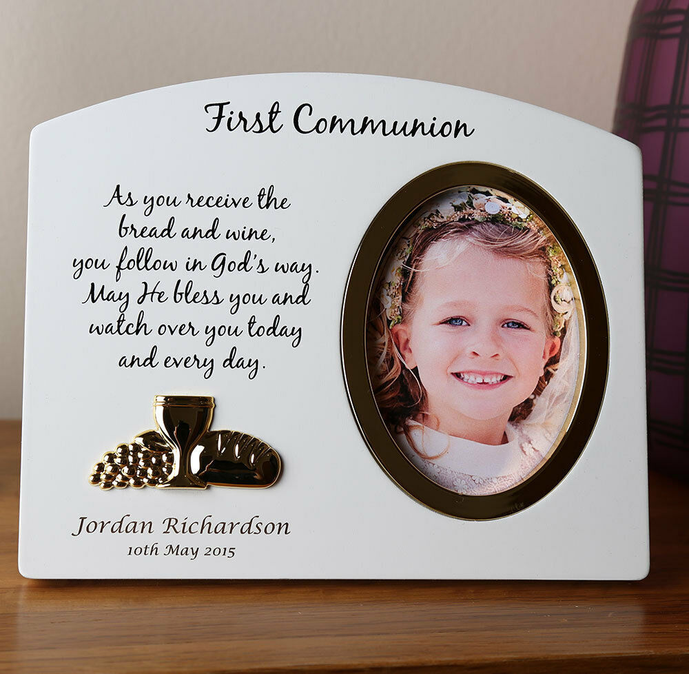 Girl’s First Holy Communion Gift, Personalised Wooden Holy Communion Photo Frame