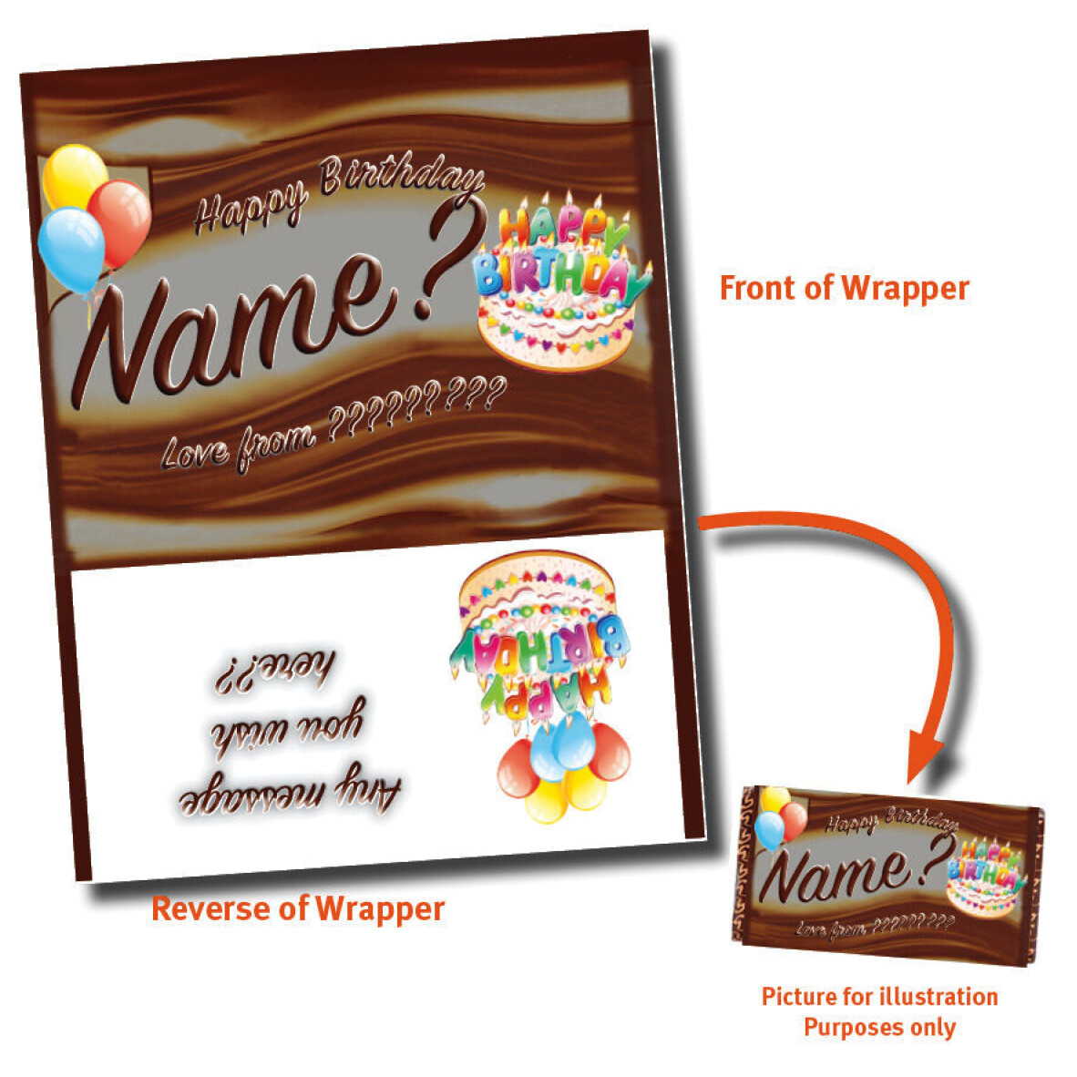 CHRISTMAS PERSONALISED CHOCOLATE BAR WRAPPER fits Galaxy 110g VARIOUS GIFT IDEA