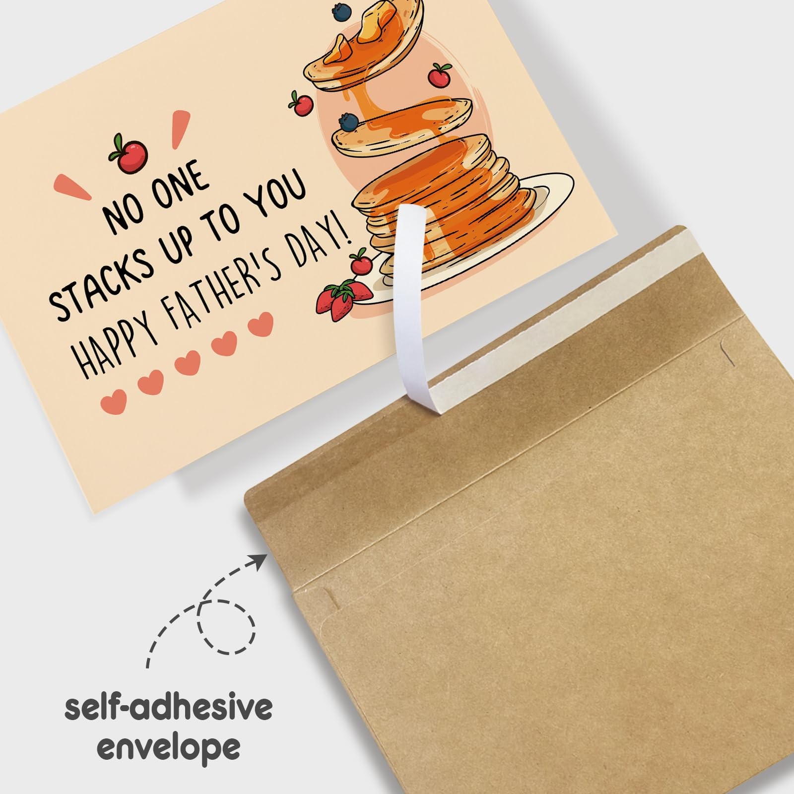 Naixiwen Cute Pancake Fathers Day Card for Daddy, Funny 8*5.3 inches, 008