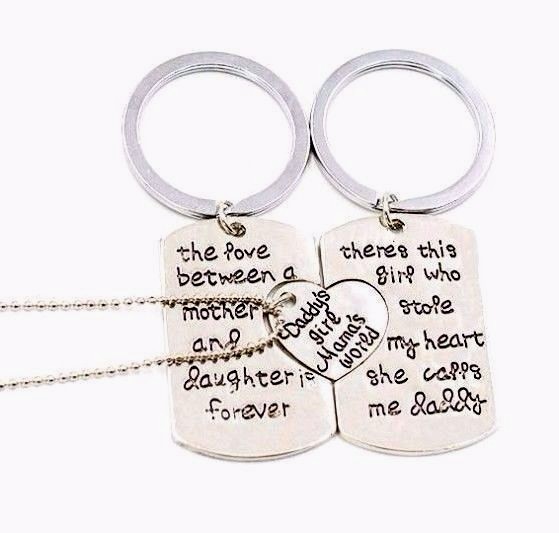 Mum daddy daughter gifts for Fathers day trio parts engraved unusual gift 3 SALE