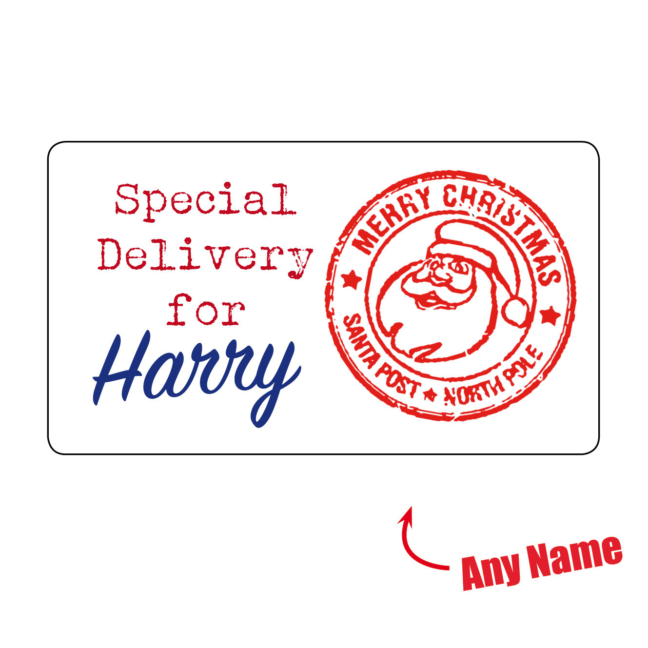 Personalised CHRISTMAS SPECIAL DELIVERY NORTH POLE Personalised Stickers 989