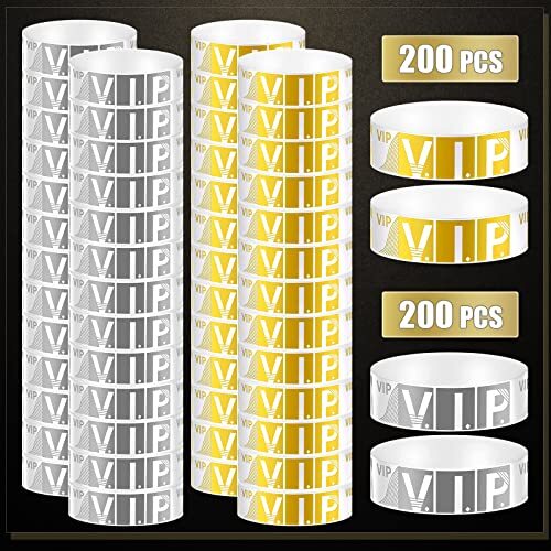 400 Pcs VIP Paper Wristbands Waterproof Bracelets for Concerts Events Festivals