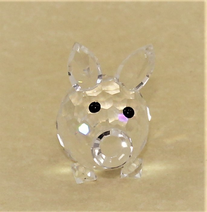 8 Wedding Favors Cadeau Birth Swarovski Crystal Pig Collectible