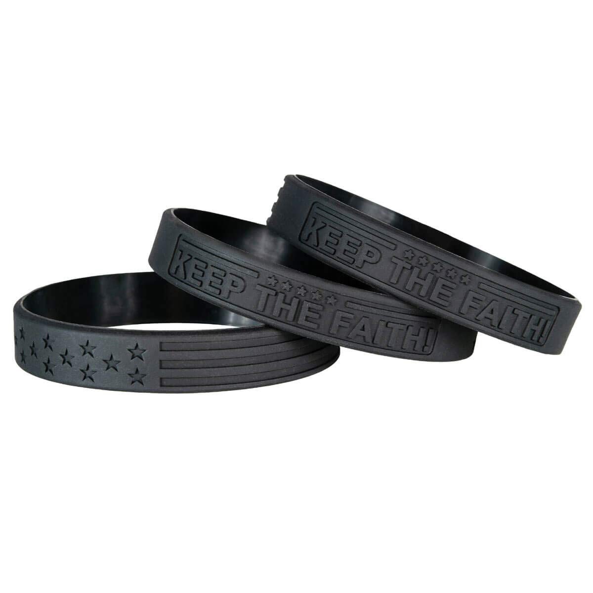 Power of Faith Keep The Faith Inspirational Silicone Bracelets with Flag – Mo…