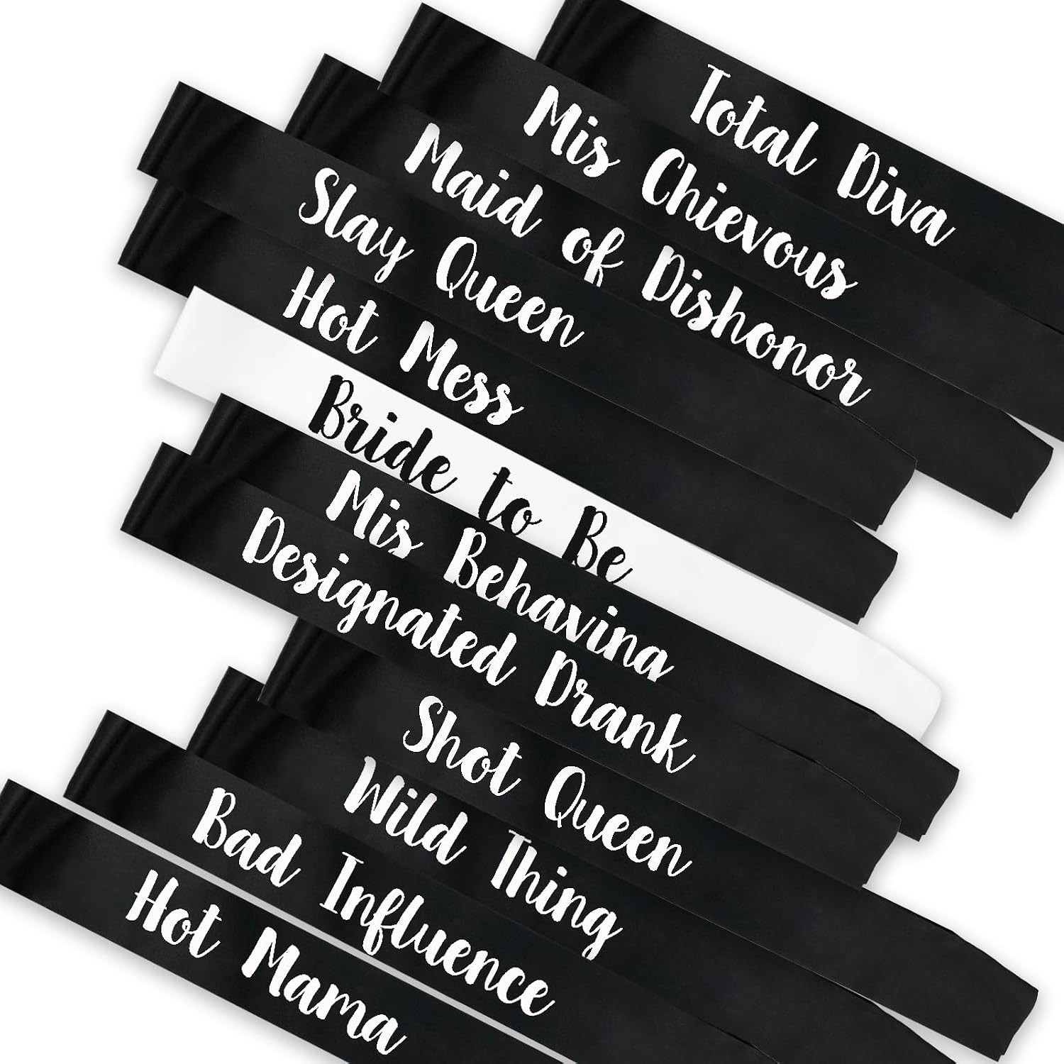 12 PCS Bachelorette Sashes Set,Bride to Be Sash Unique Bride Bridesmaid Sashes