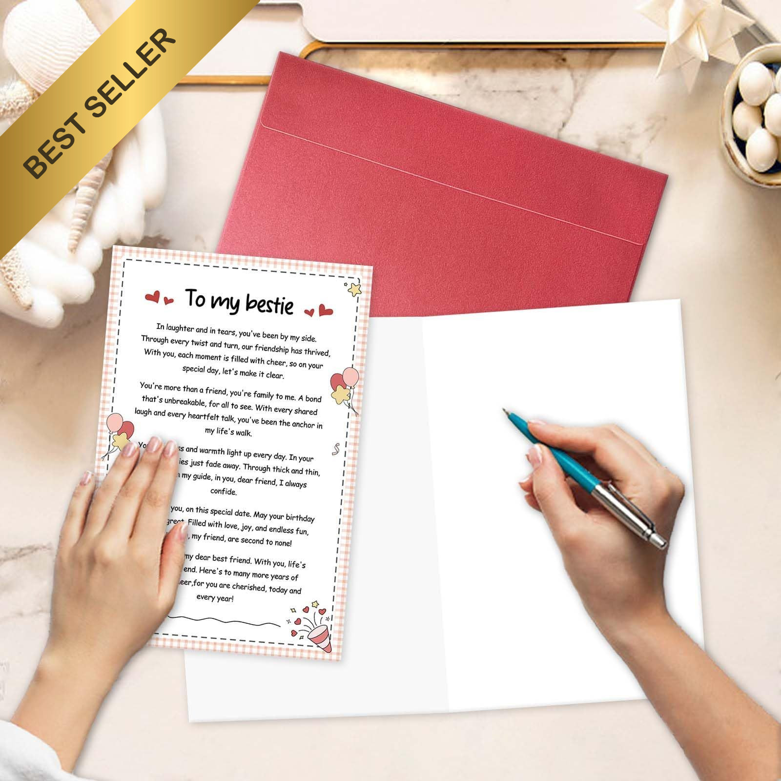 Best Friend Birthday Card With Poem For Her Happy Birthday Gift For Bestie BFF