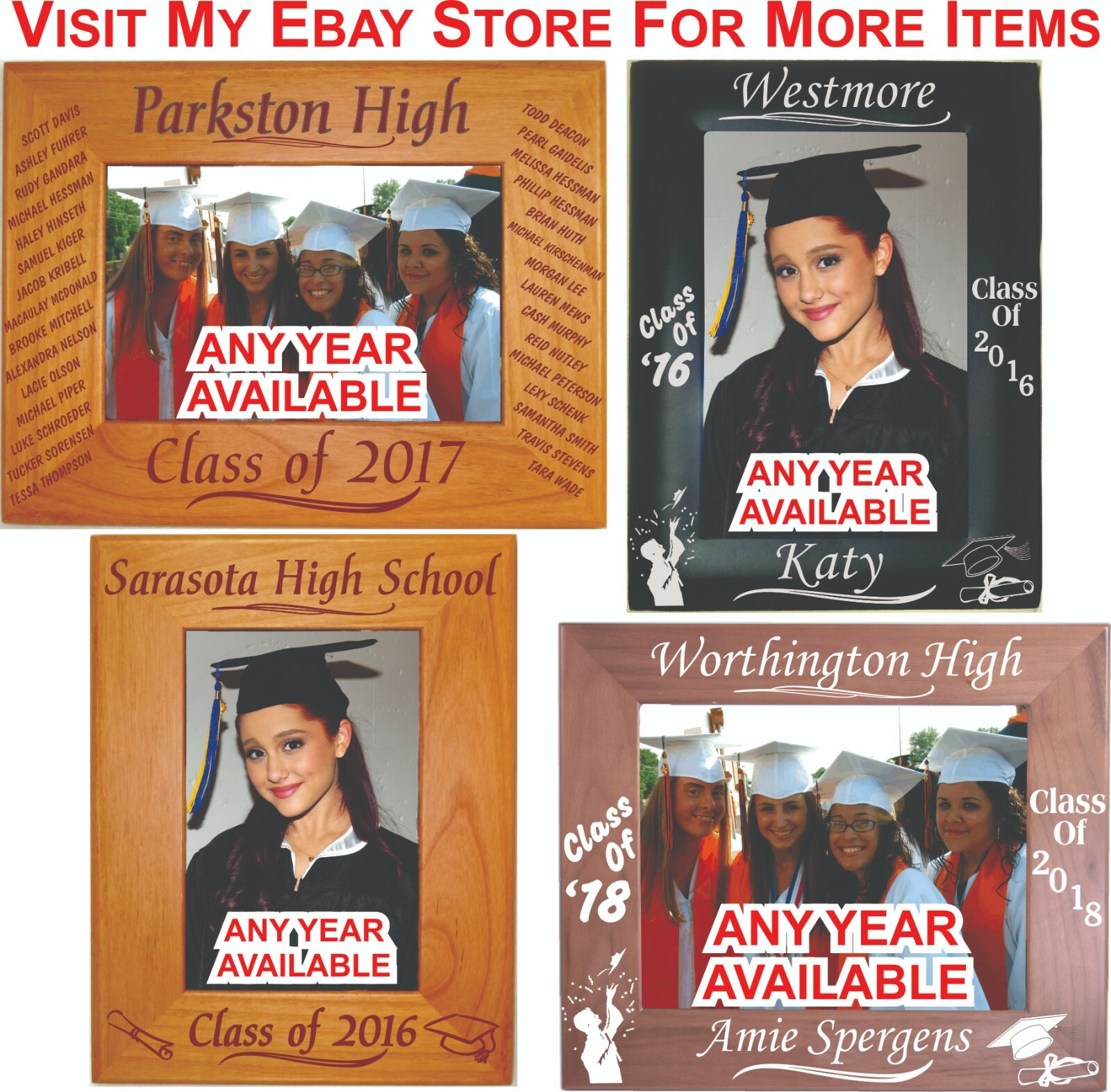 Personalized Senior Class of 2020 2021 Graduation Steel Picture Frames Presents