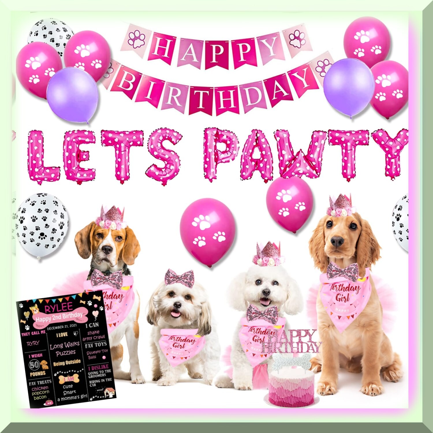 Dog Birthday Decorations and Balloons Pack