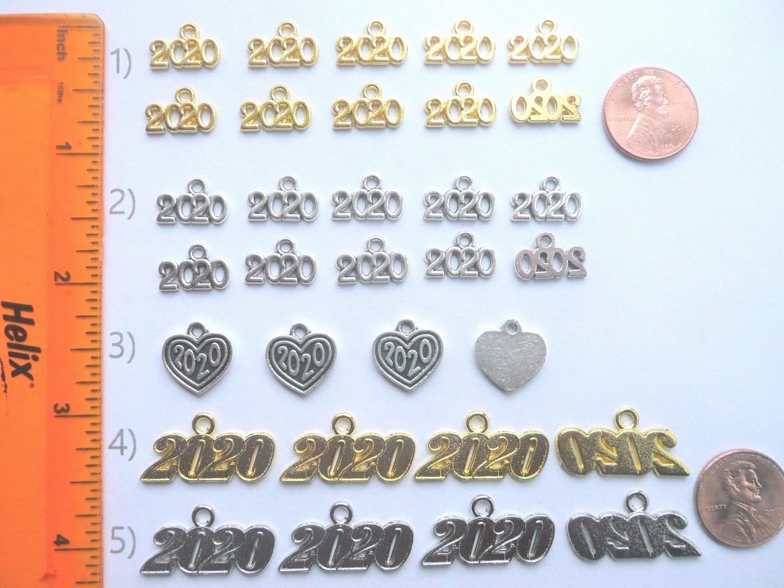 CLASS OF 2020 GRADUATION YEAR DROP SIGNET TASSEL NUMBER CHARMS, 11 STYLES