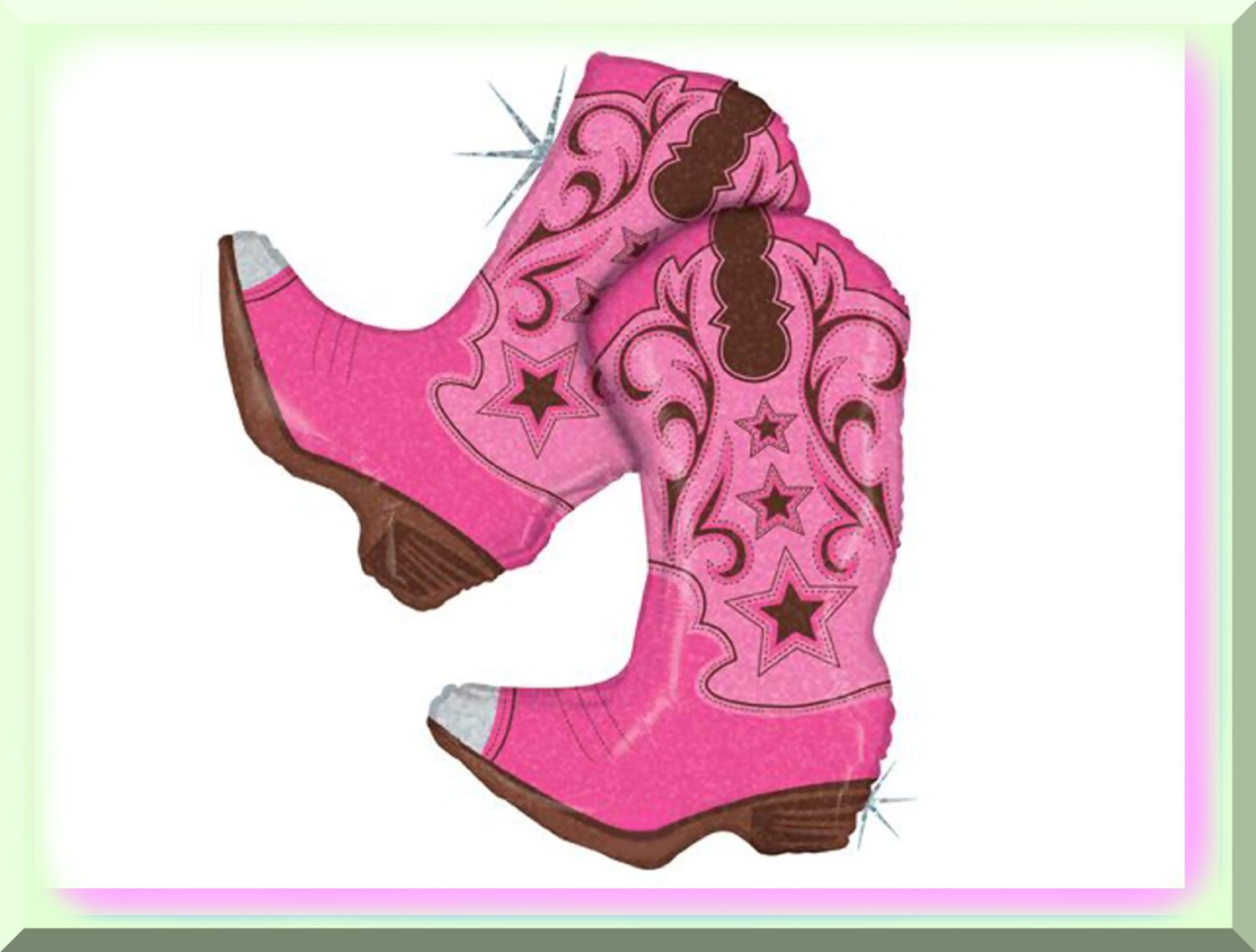 Pink Cowgirl Boots Balloon 36 Inches