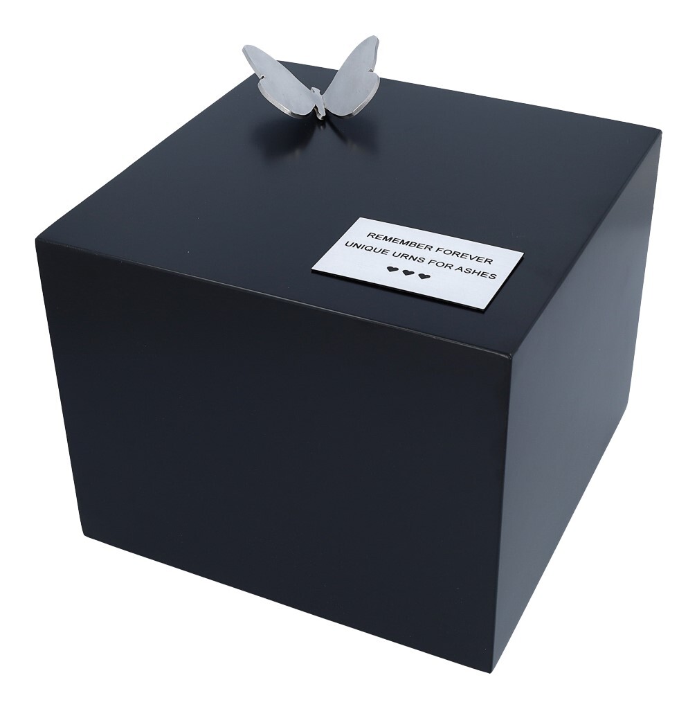 Box-shaped cremation urn Butterfly urn Box for ashes Decorative memorial casket