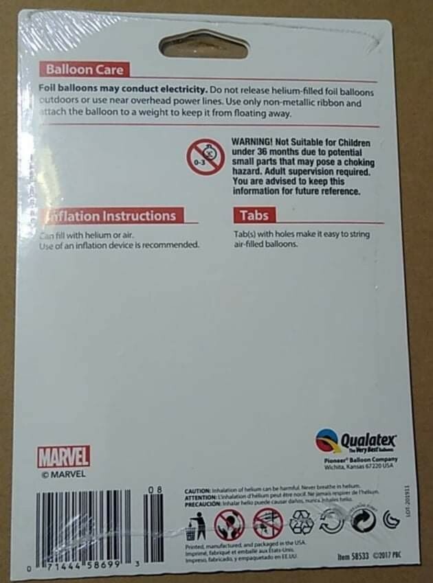 Marvel Avengers – 18″ Foil Balloon – Double Sided – Lot Of 4