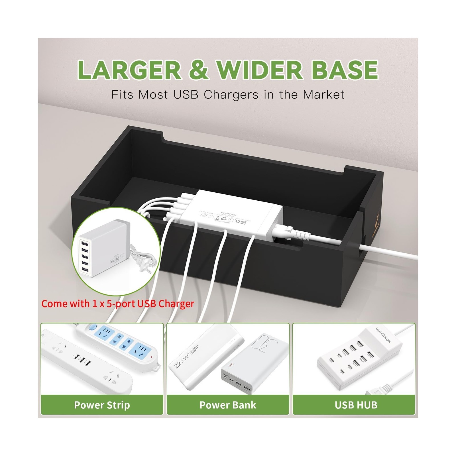 Pezin & Hulin Cable Management Box, Docking Station for Multi Devic… Fast Ship