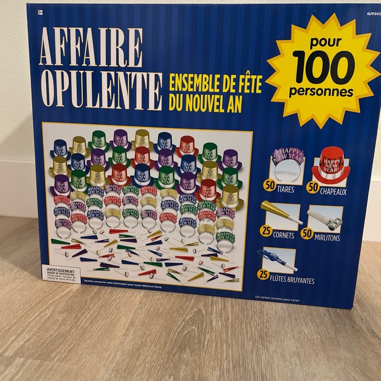 NIB Amscan Opulent Affair New Year’s Party Kit for 100 People – Multicolor