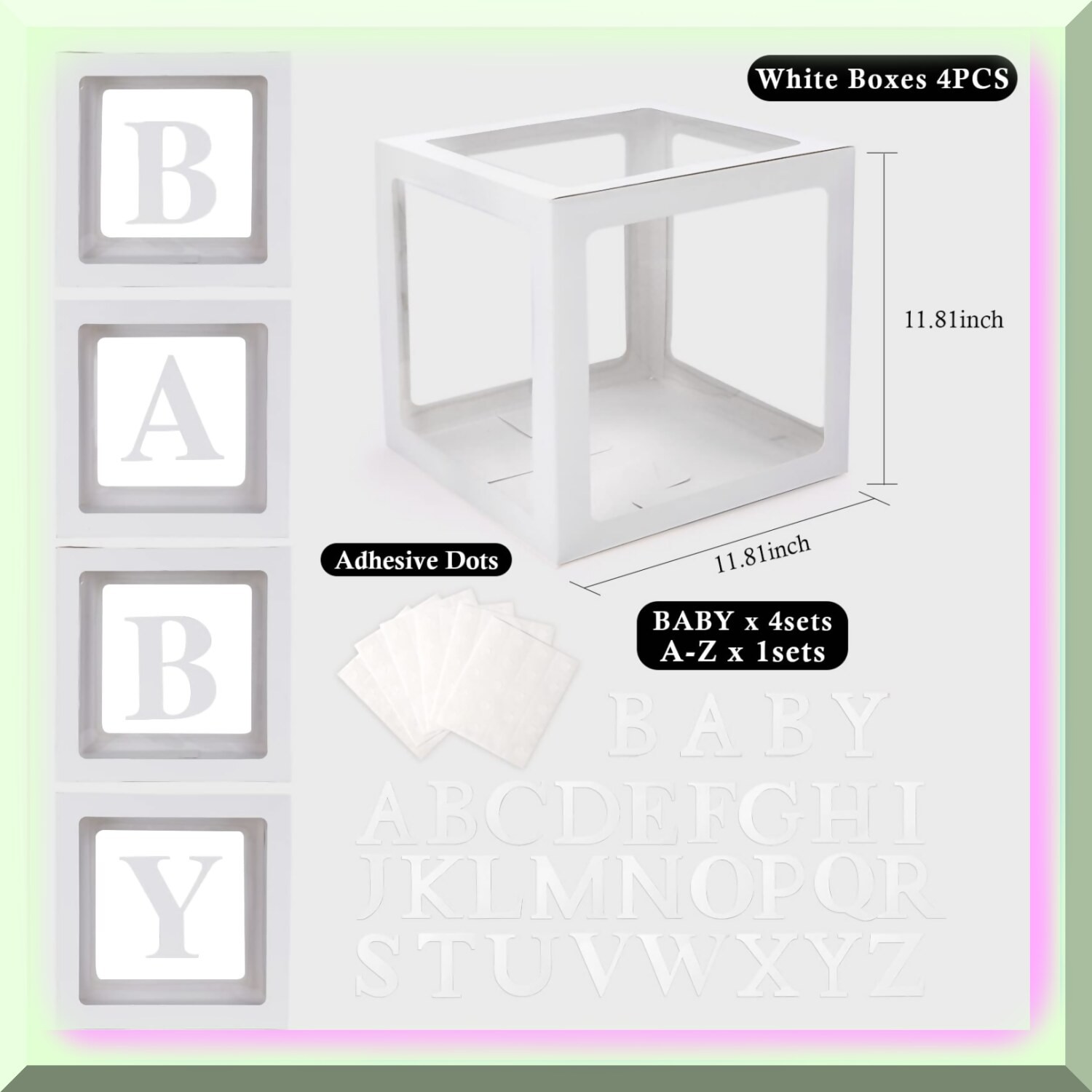 42pc Baby Shower Letter Balloon Box Set