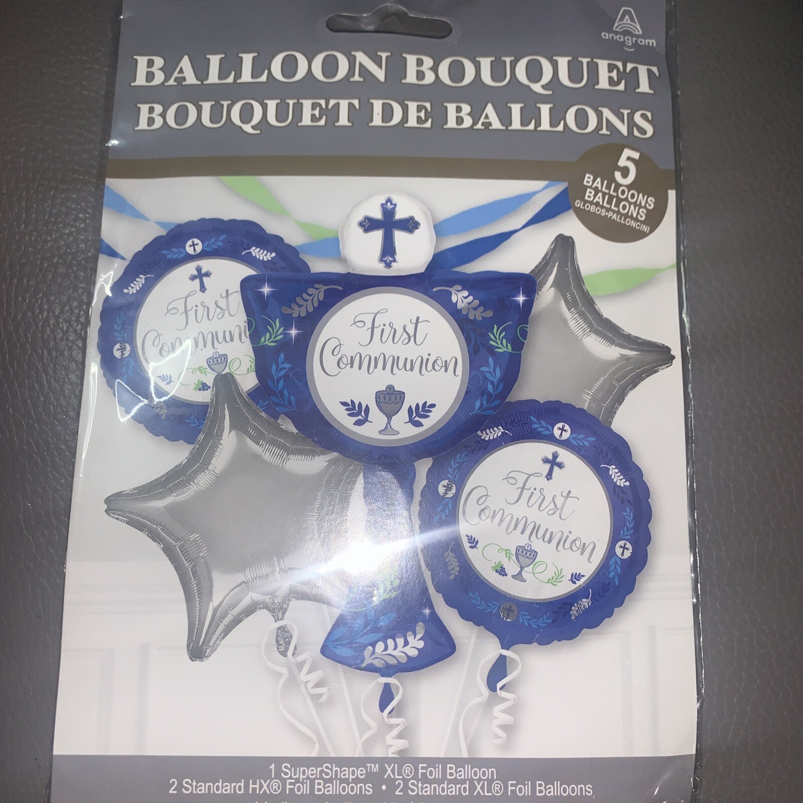 First Communion Balloon Bouquet 5 Pieces ( Boy’s)