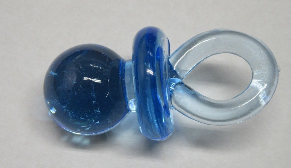 Lot of 288 Blue Miniature 1-1/2″ Acrylic Plastic Pacifiers Baby Shower Decor