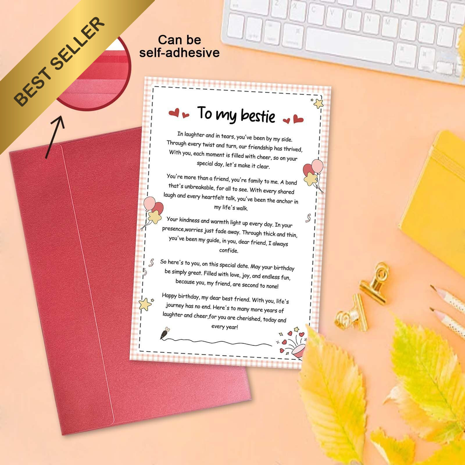 Best Friend Birthday Card With Poem For Her Happy Birthday Gift For Bestie BFF