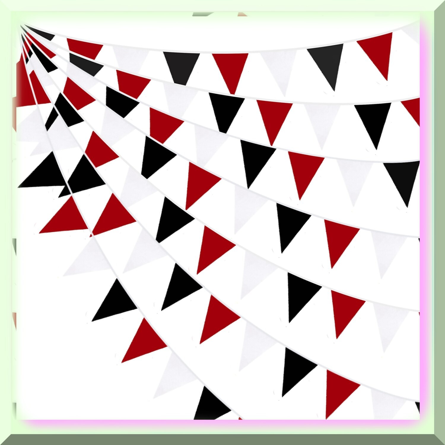 Colorful Fabric Triangle Flag Bunting 36 Flags 32.8ft