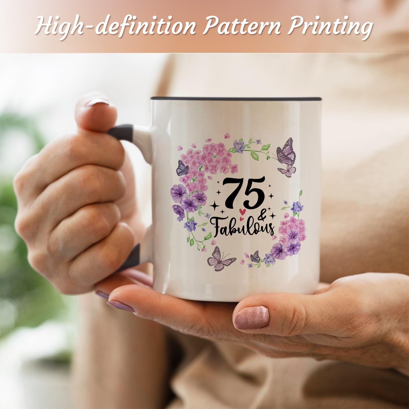 75th Birthday Gifts for Women 75th Birthday Cups 11Oz 75 and Fabulous Mug,Bir…