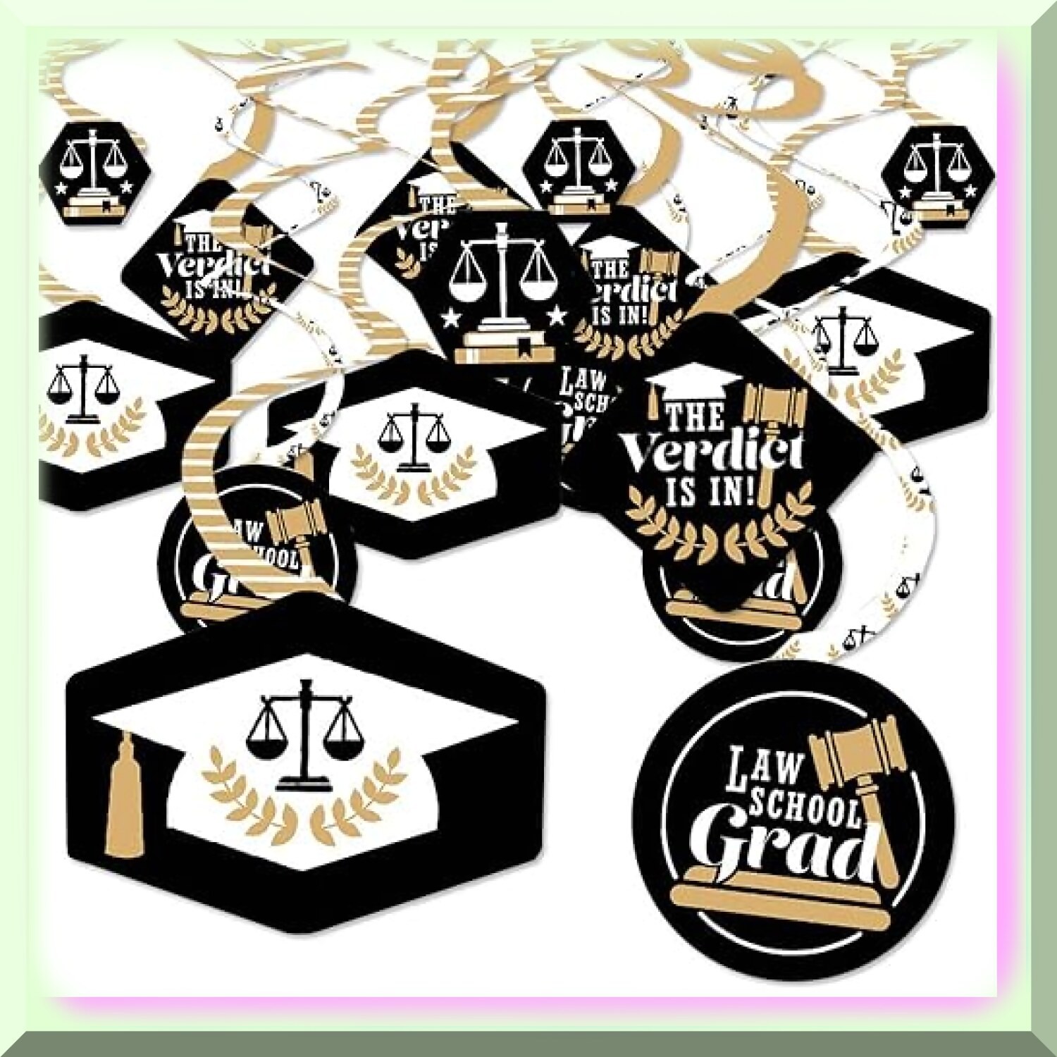 Law School Graduation Hanging Decorations Set