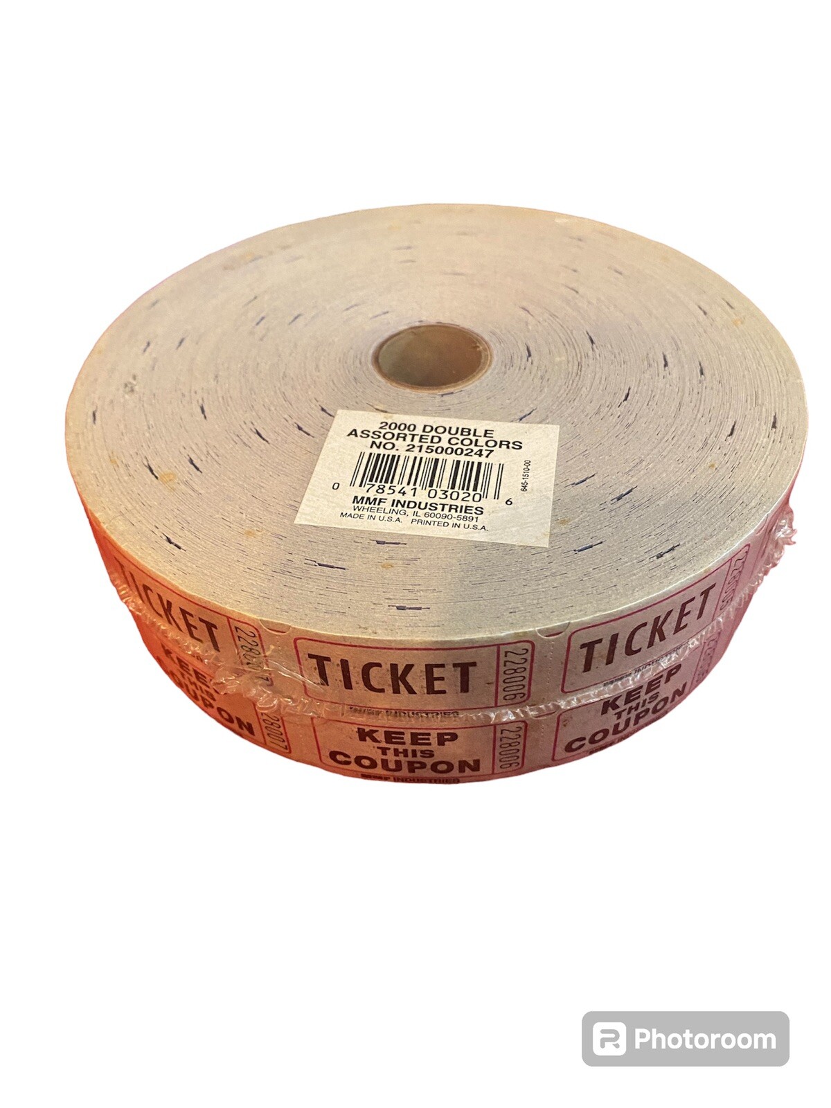 Roll of 2000 Double Stub Tickets Door Prize Raffle New Sealed