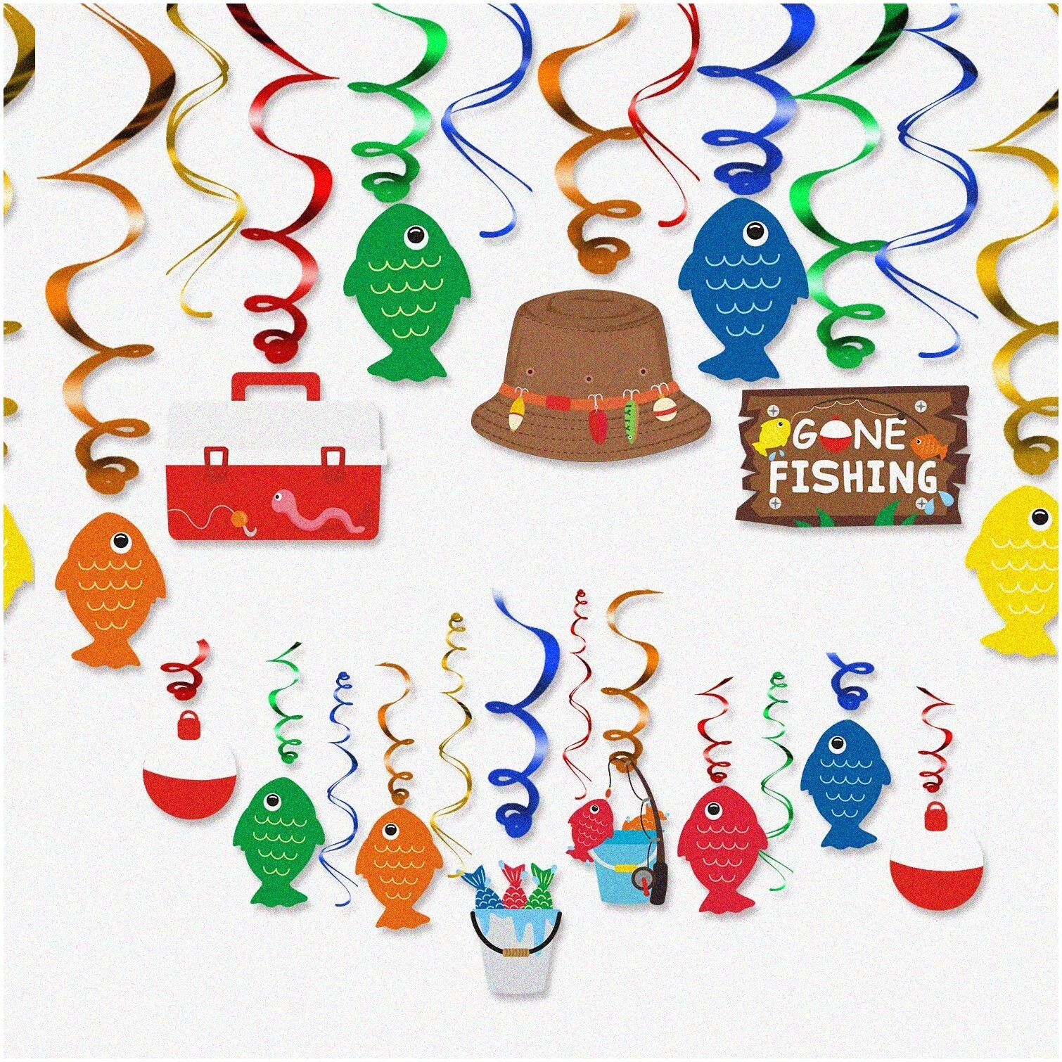 Party Hanging Swirl Decorations Kit for Kids