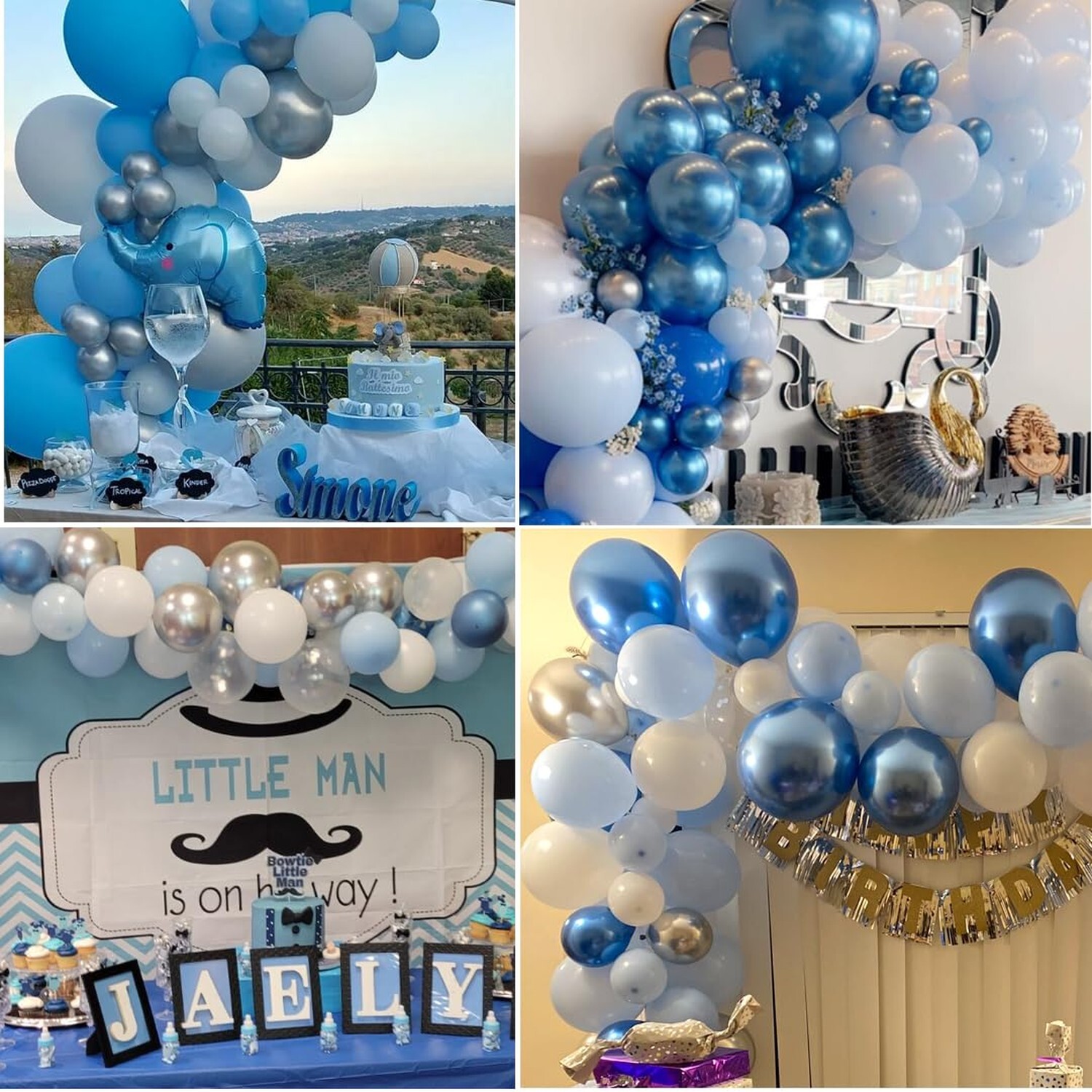 Blue Balloon Metallic Blue Balloons, 60Pcs 12Inch Chrome Blue Balloons Kit Ma…