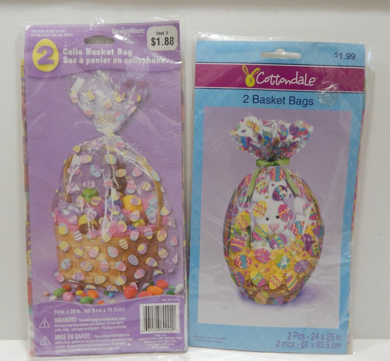 Lot of EASTER BASKET BAGS Cello – American Greetings Cottondale