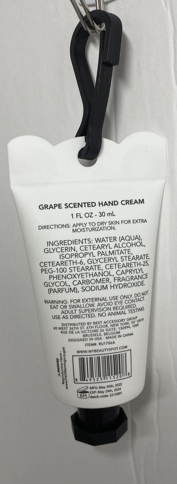Panda Grape, vanilla, berry Scented Hand Cream Lotion 1 oz with bag clip NEW