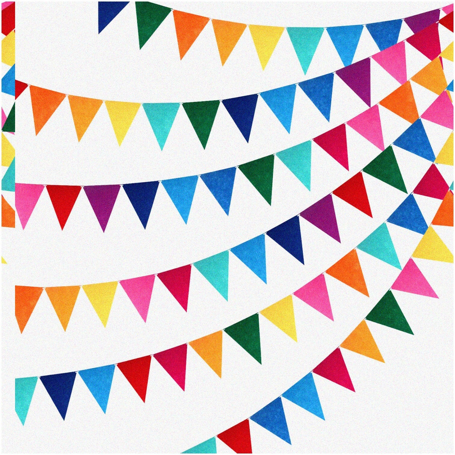 Rainbow Multicolor Felt Pennant Banner 6-Set