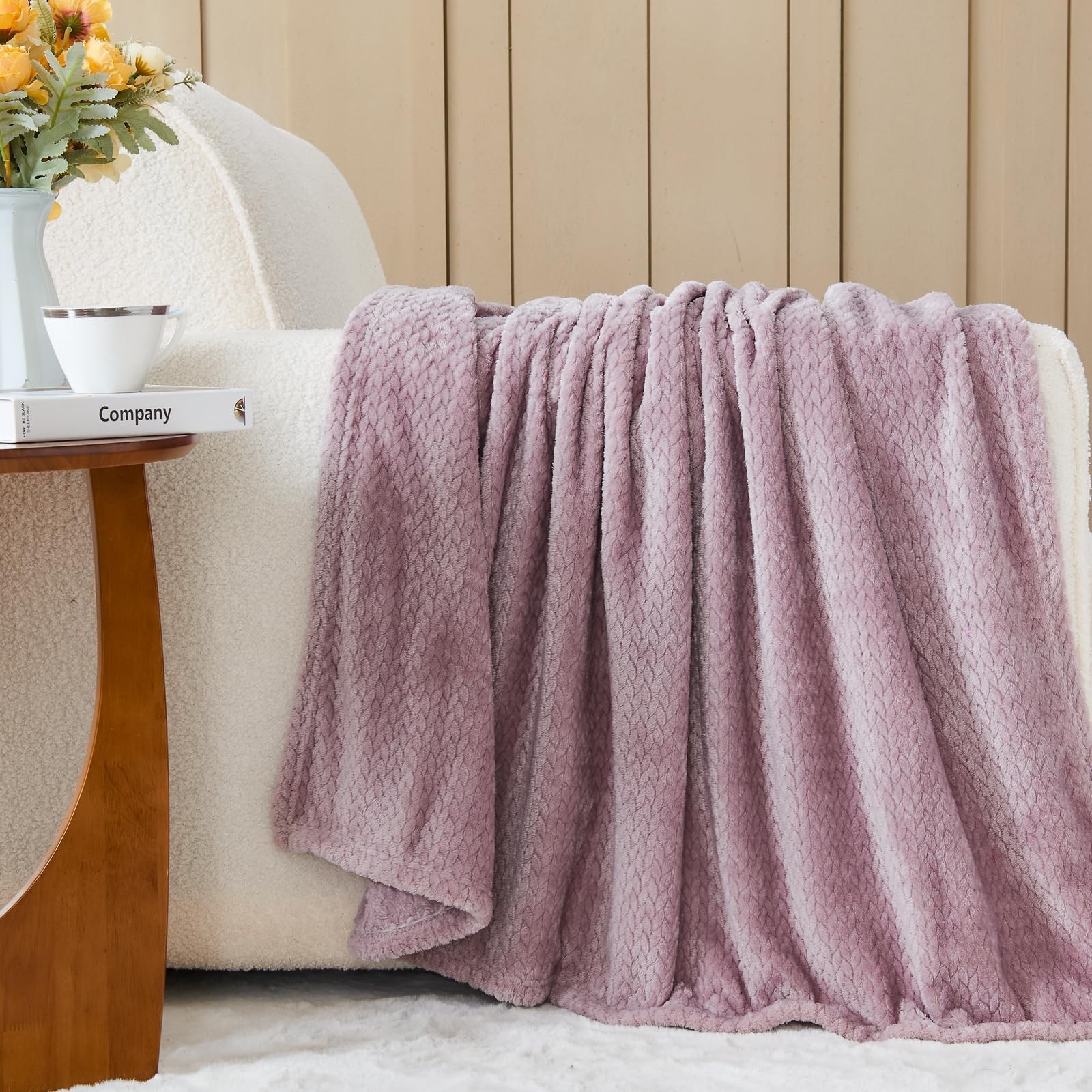 NEWCOSPLAY Super Soft Throw Blanket Light Purple Premium Silky Flannel Fleece…