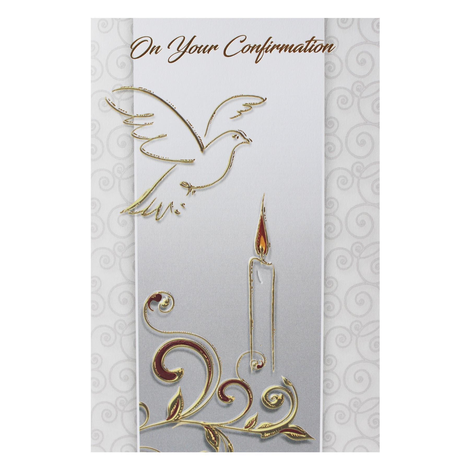 On Your Confirmation Card with Envelope and Gold Embossed Detail – F28115