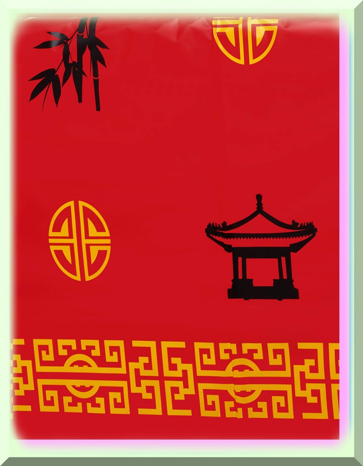 Vibrant Multicolor Asian Fusion Tablecloth 54×108 inches