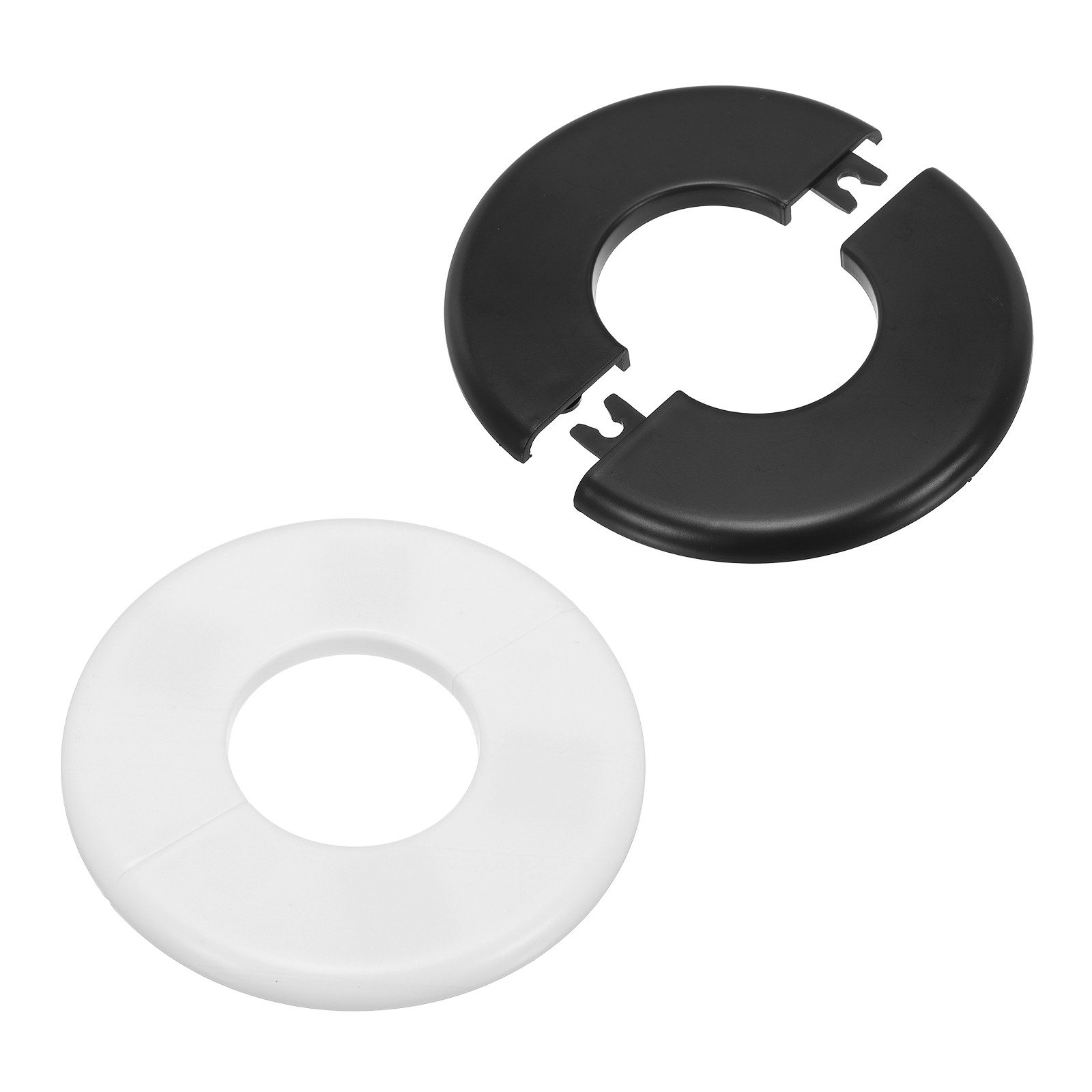 105mm/4.1″ Wall Partition Flange, 2 Shield Plates, White/Black