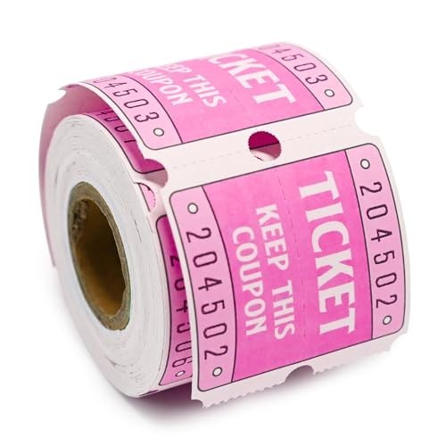 250 Raffle Tickets, 50/50 Double Roll Tickets for Raffles, Carnival, Door Prizes