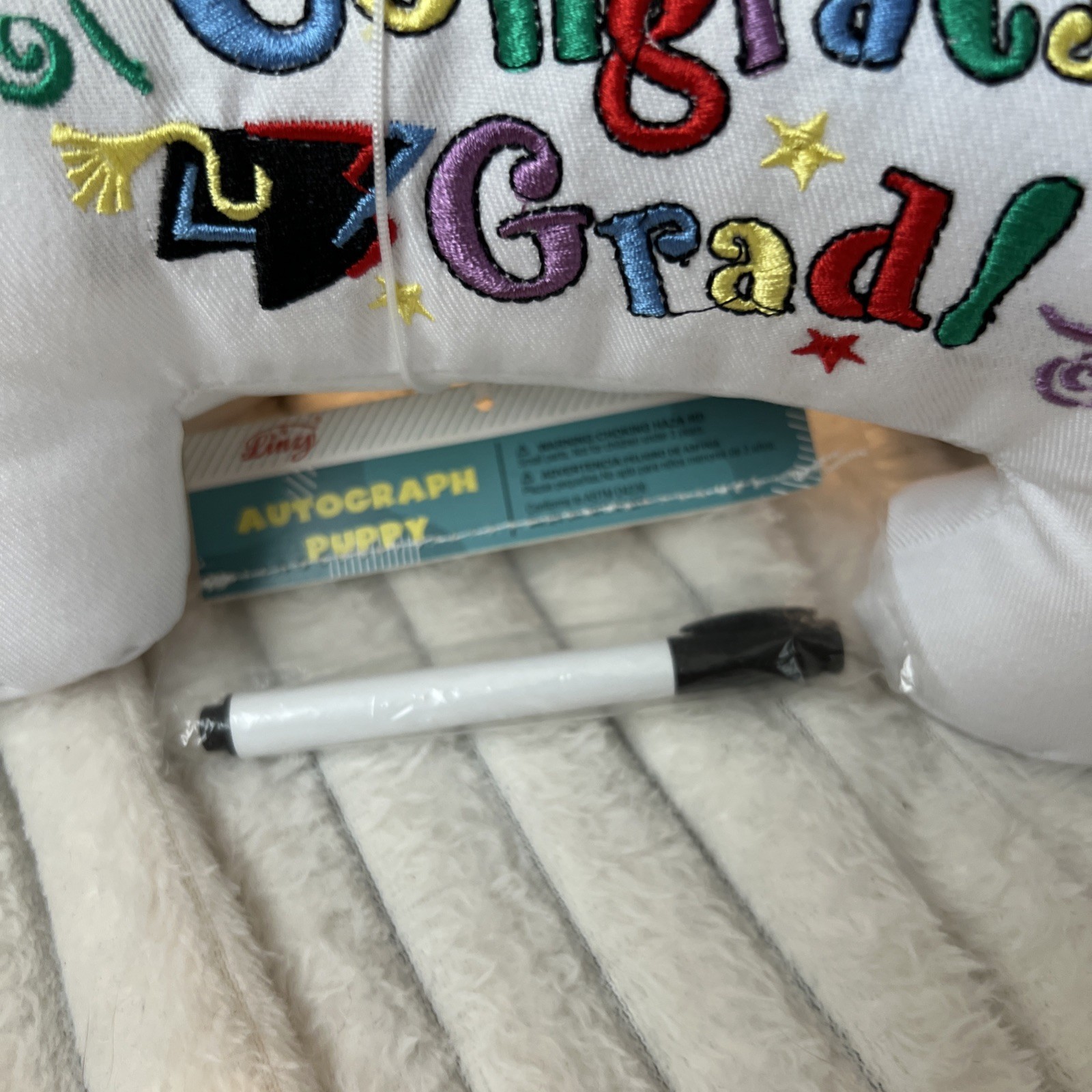 Charming Toys 11″ Graduation Autograph Dog with Pen Black Cap Congrats Grad!