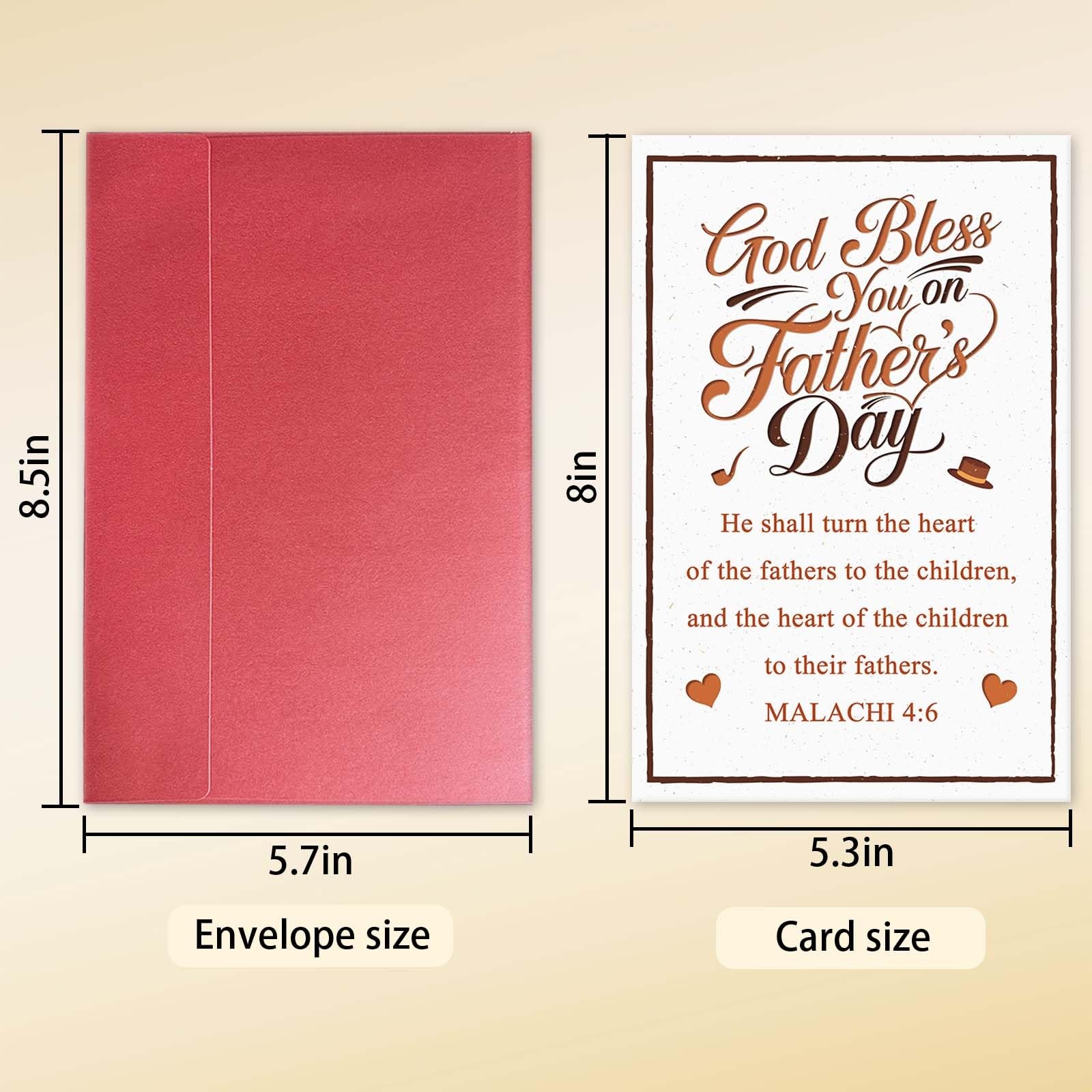 hvdler Religious Father’s Day Card, Bible 8.3 inches by 5.3 inches,