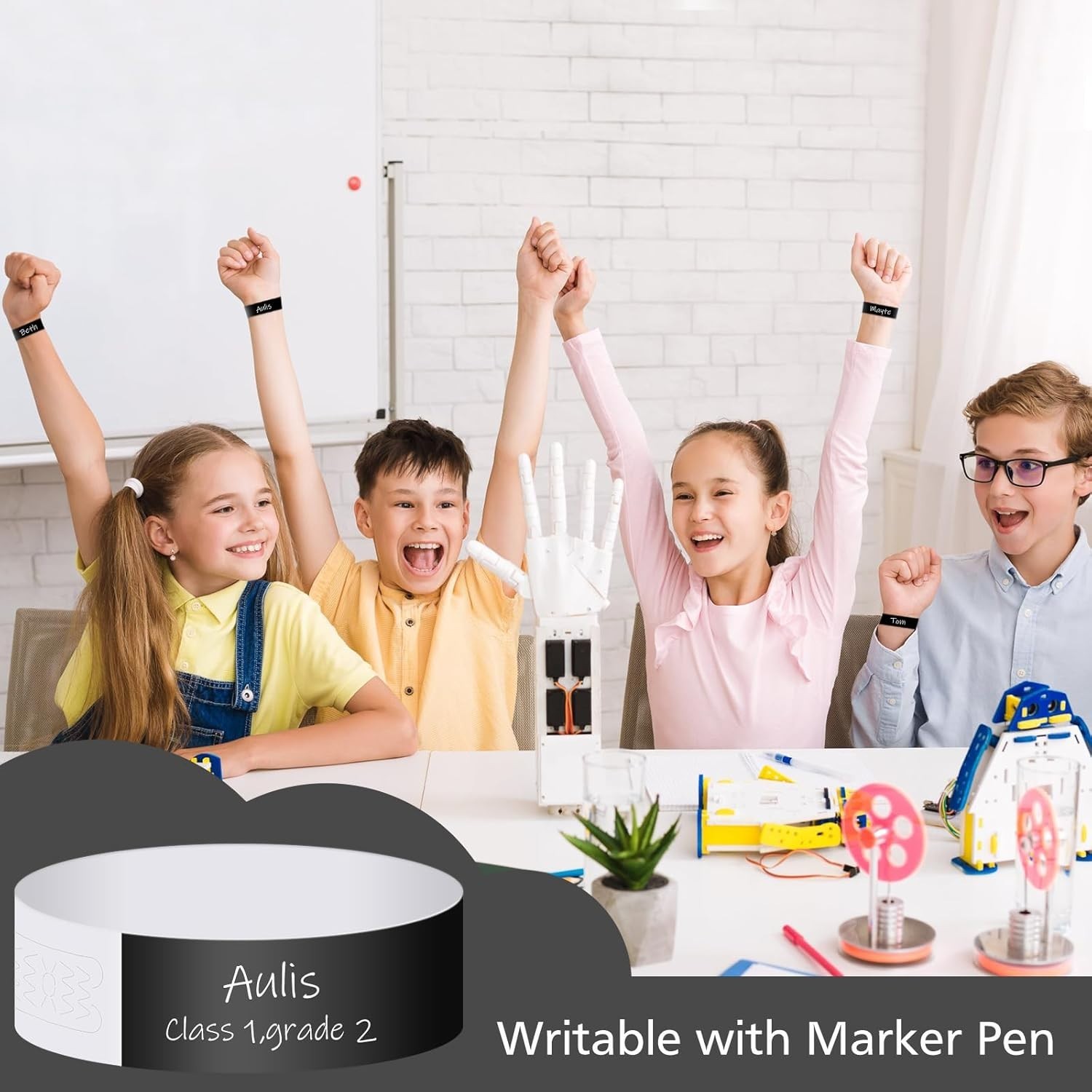 Black Waterproof Paper Wristbands – 400 Bulk Event Arm Bands for Easy Access