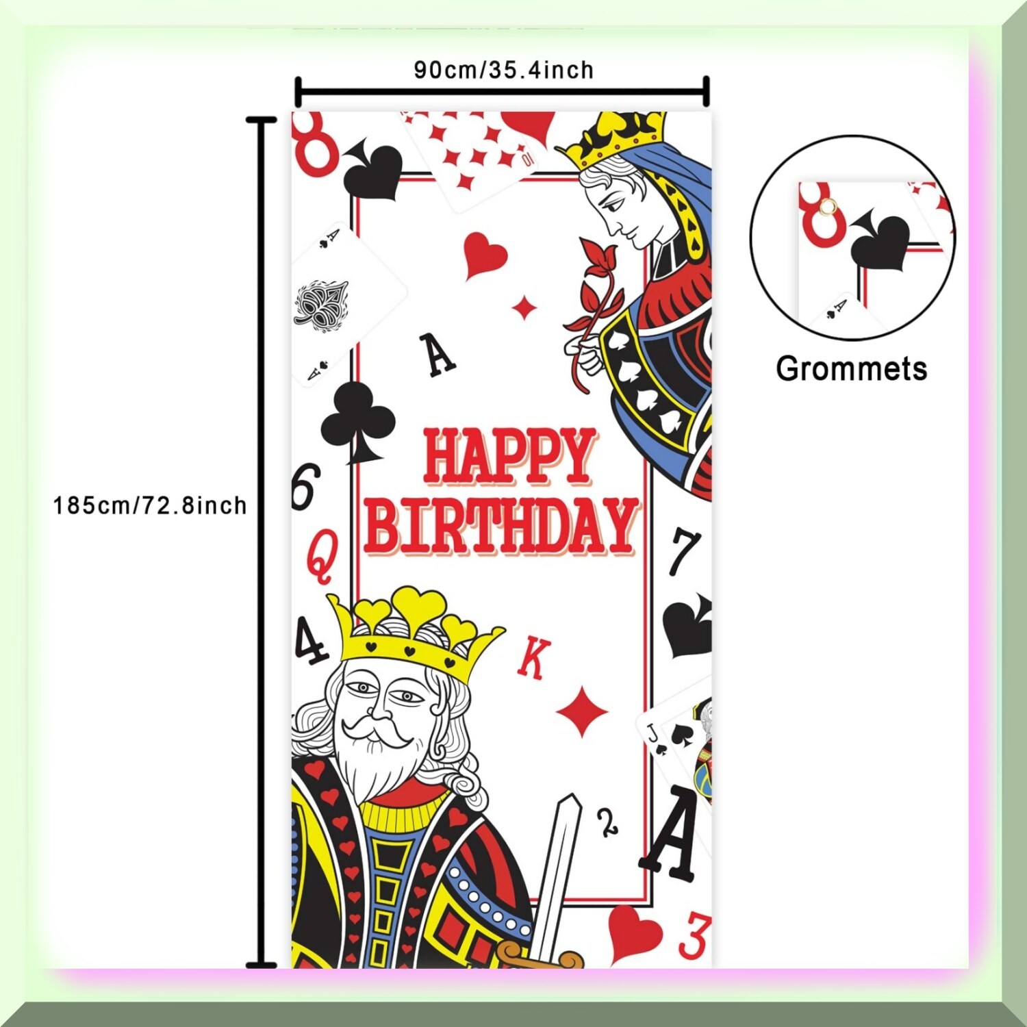 Birthday Photo Booth Props and Backdrop 72 Inch Fabric