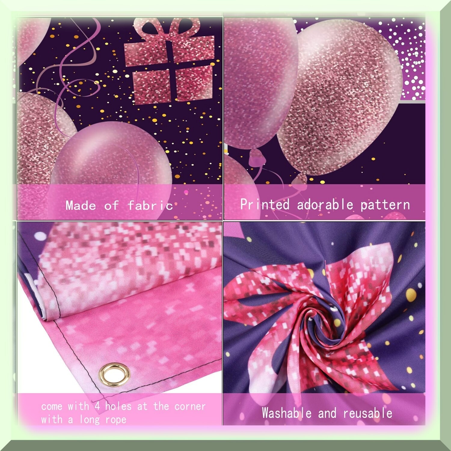 Pink 87th Birthday Celebration Banner