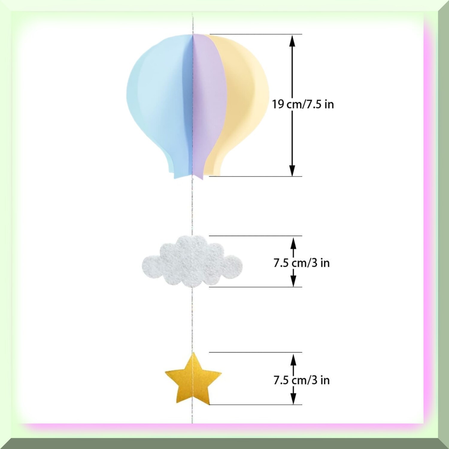 Set of 8 Pastel Hot Air Balloon Paper Balloons
