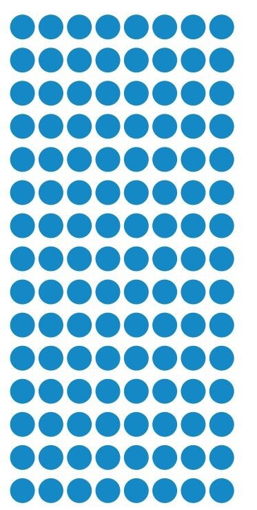1/4″ Medium Blue Dots Round Vinyl Color Code Inventory 1/4 Inch Dot Stickers