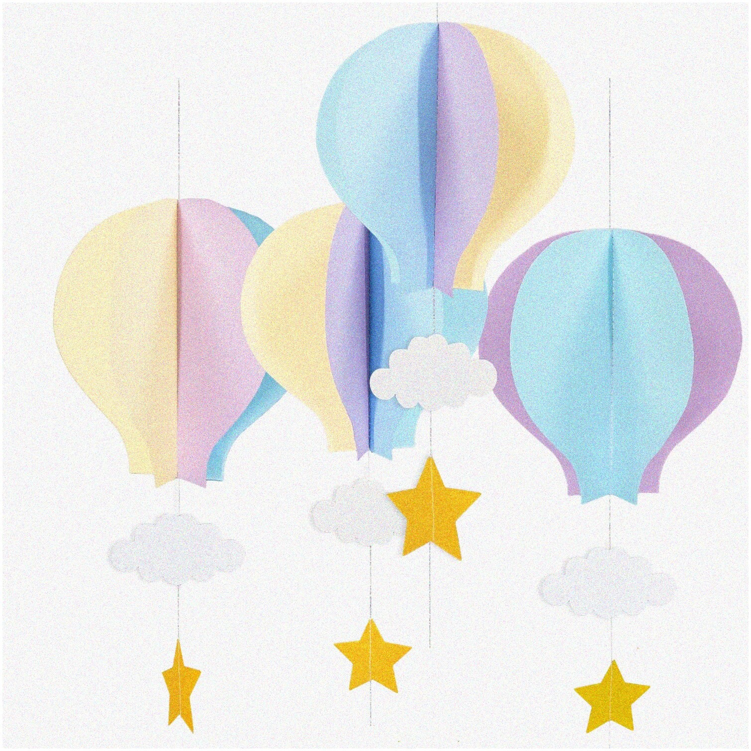 Set of 8 Pastel Hot Air Balloon Paper Balloons
