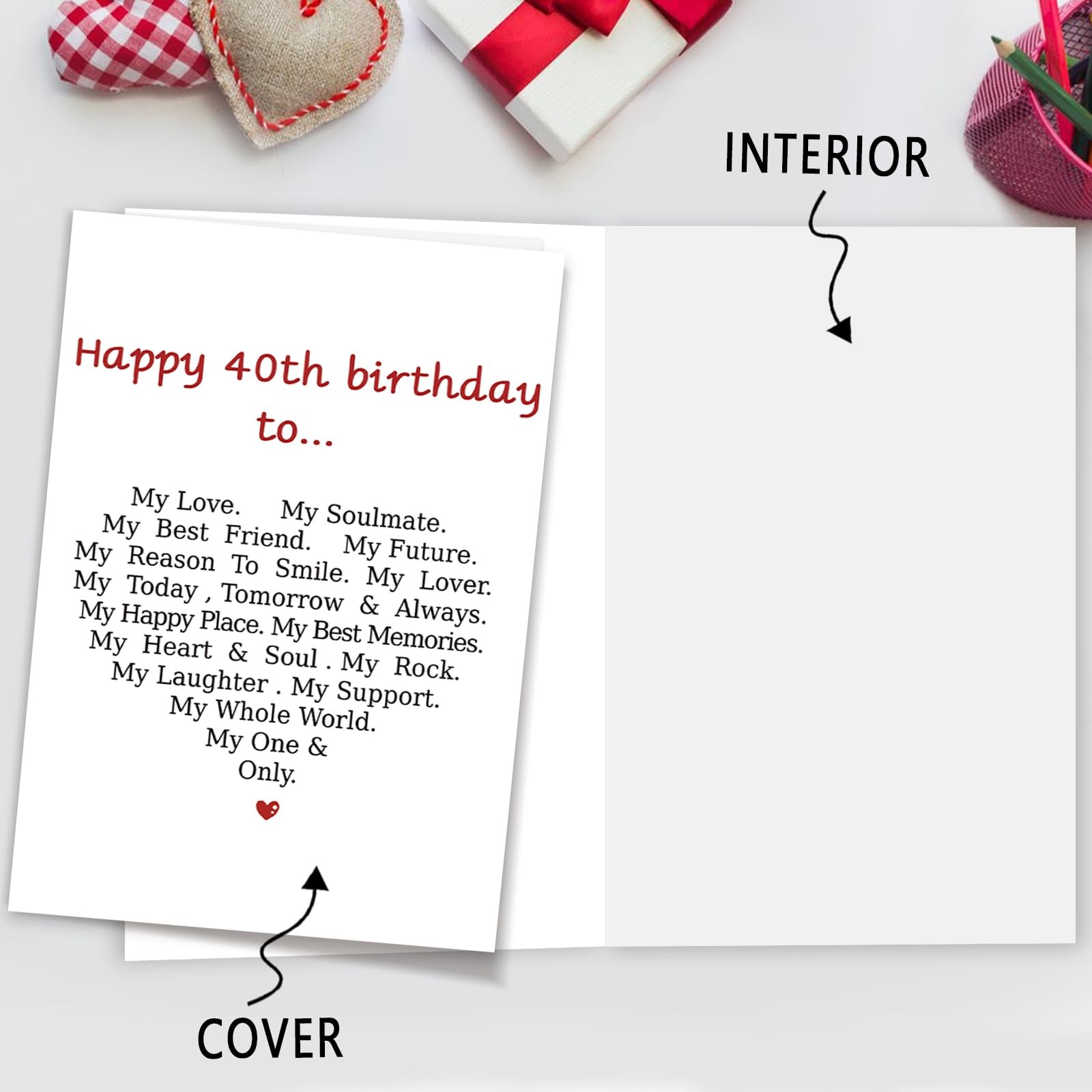 MQMRYeto 40th Birthday Card Gift Decoration for 8 inches x 5.3 inches, 03