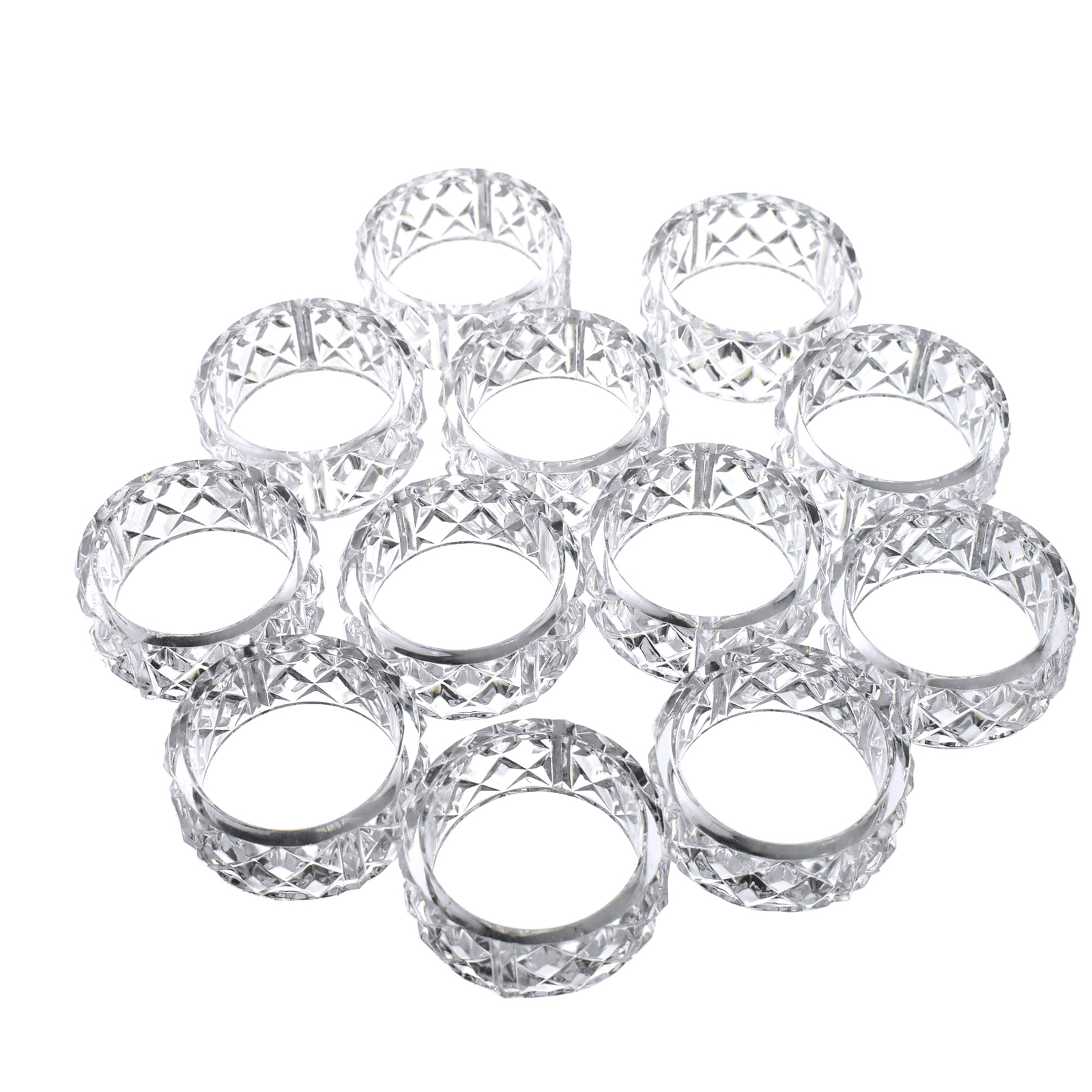 ESC05 Clear Acrylic Napkin Holder Rings, 2-Inch, 12-Count