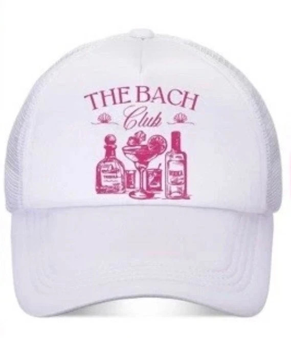 The Bach Club Hats for Women Bachelorette Party Hats -7 Pink- 1 White. NEW