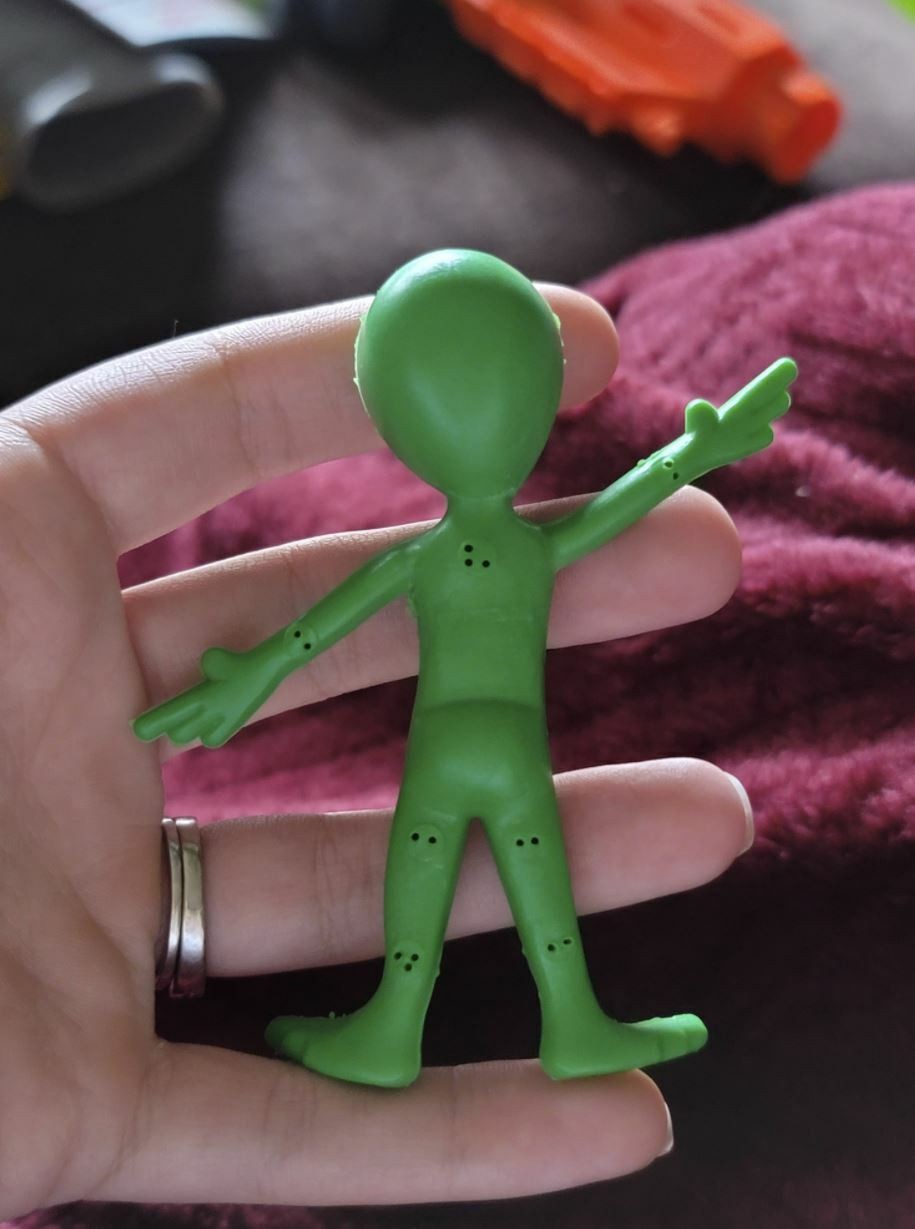 60 Green Alien Action Bendable Figure Outer Space Rubber Toy Area 51 (5 dozen)